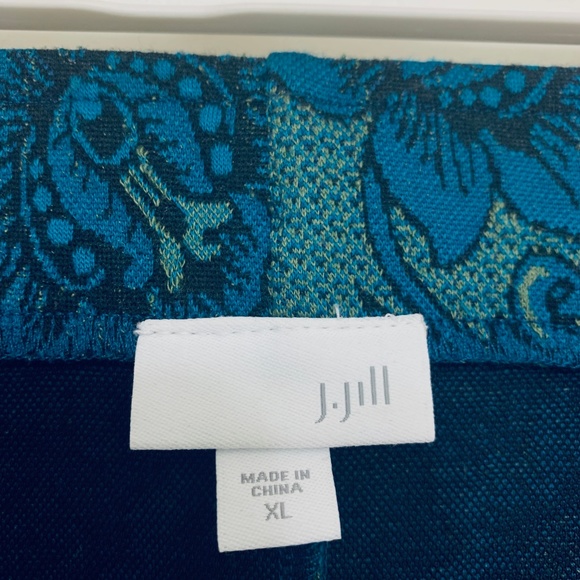 J Jill Blue Green Floral Midi Skirt - Picture 3 of 5